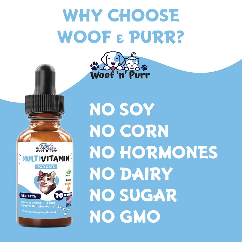 Cat Multivitamin - Promotes Healthy Skin & Coat, Joint Support,