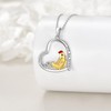 YFN Chicken Necklace for Women Sterling Silver Heart Animal Jewelry