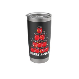 Funny Christmas Kettlebells Tree Design Holiday Gift Workout Stainless Steel Insulated Tumbler