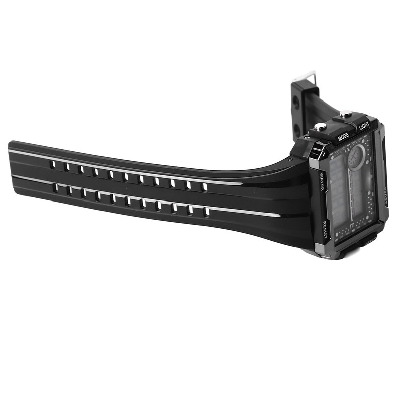 Men Rectangle Digital Sports Watch Night Light Rectangle Display Waterproof