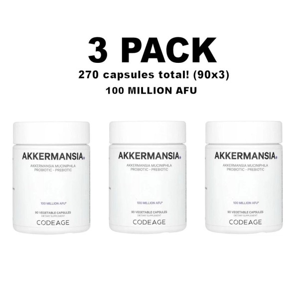 Codeage, Akkermansia Muciniphila, 3 PACK, 90 Veg Capsules (270 total!)