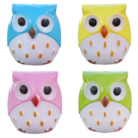1Pc Colored Lovely Pencil Owl Animal Sharpener for Student Office Handheld Manual Pencil Sharpener for Pencils Attractive Processed Large Eyebrow Pencil Cutter Accessory Office Products(4.5x4.3x4cm)