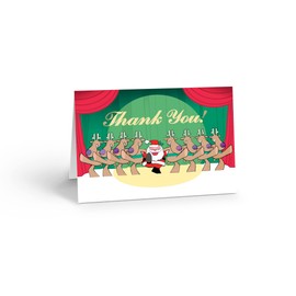 Line Dance Thank You Boxed Note Card - 10 Holiday Note Cards and Envelopes - USA Made