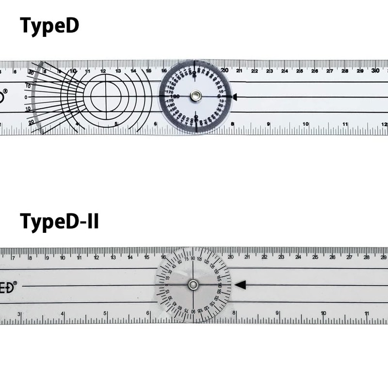 TAKUMED Plastic Angle Meter Goniometer Transparent Type D (TypeD-II)
