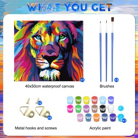 XLZJYIJ Paint by Numbers Adults, Hand Painted Oil Painting Kit for Girls Boys, DIY Hand Painted Oil Painting Kit with 3 Brushes and Acrylic Paint, Painting by Numbers Children Adults Beginners 40 x 50