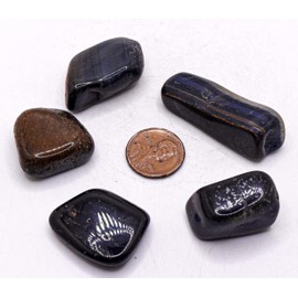 Natural Blue Tiger Eye Cabochon Pebbles Chatoyant Gemstone Mineral Cabs Polished Quartz Crystal Hawk's Eye Tumbled Stone from Africa - 30 PCS