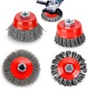 4 PCS Wire Wheel Brush for Angle Grinder, 4” Wheel