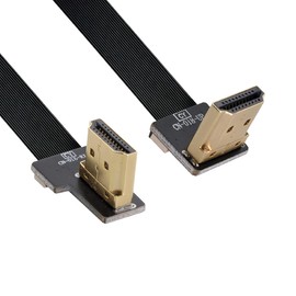 chenyang CY Type A HDMI Male Upwards Angled 90 Degree to HDMI Male Right Angled 90 Degree HDTV FPC Flat Cable 50 cm for FPV HDTV Multicopter Aerial Photography