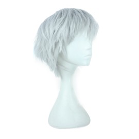 HH Building Ghoul Kaneki Ken Short Cosplay Costume Wig (Sliver White) 12 Inch