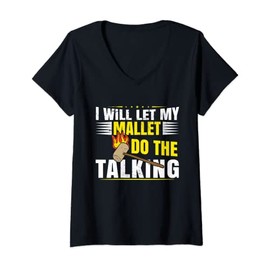 Womens I will let my mallet do the talking | Wicket | Funny Croquet V-Neck T-Shirt