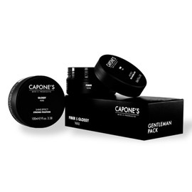 Capone´S Set - Glossy Wax Shine Effect 100 ml + Fiber Wax Matt Effect 100 ml - Black Pack