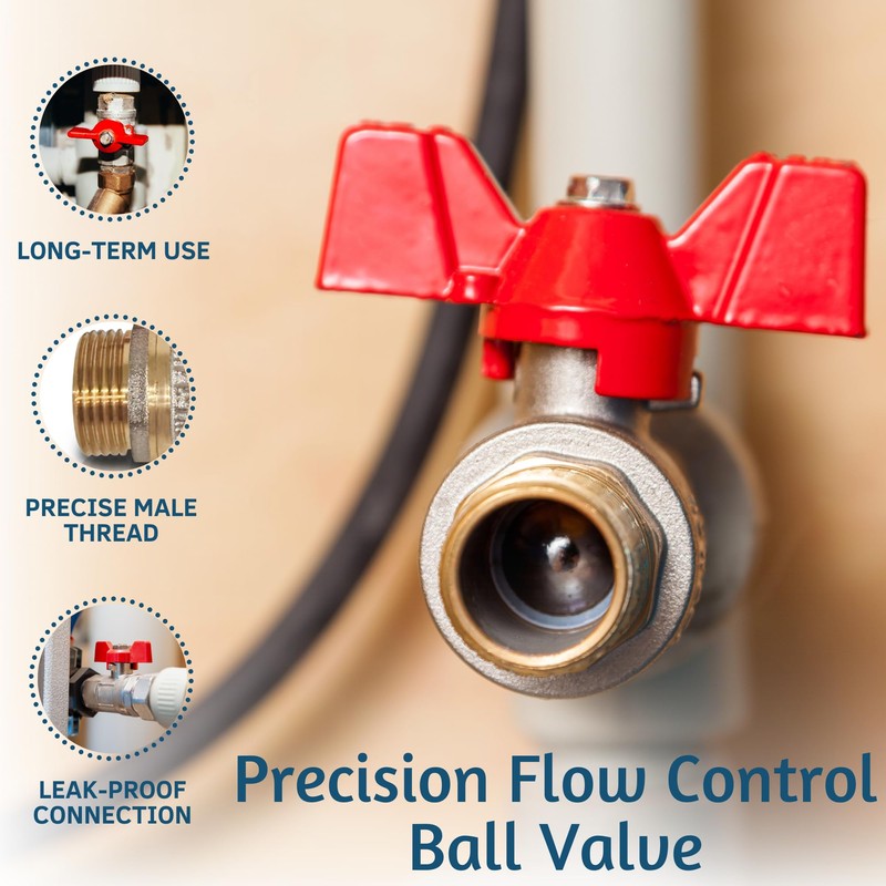 PipeSan Ball Valve 3/4 Inch Double Thread (Female/Male Thread) with