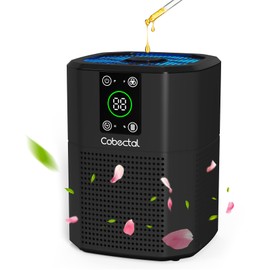 Air Purifier for Home Bedroom, Cobectal Room Air Cleaner with H13 True HEPA 3-in-1 Filter, Aroma Function & Sleep Mode, Desktop Small Air Purifier for Office, Dorm, Hotel, RVs (Black)