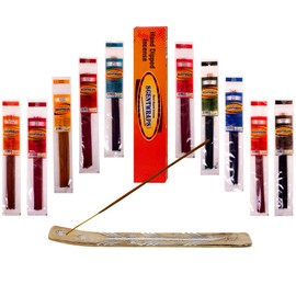Hem Incense Sticks -10 Scents Veriety Pack 12 Sticks Each-11 Inches, 120 Total Stick- with Natural Inscent Holder, Aromatic Assorted Hand Dipped Insense-Sticks