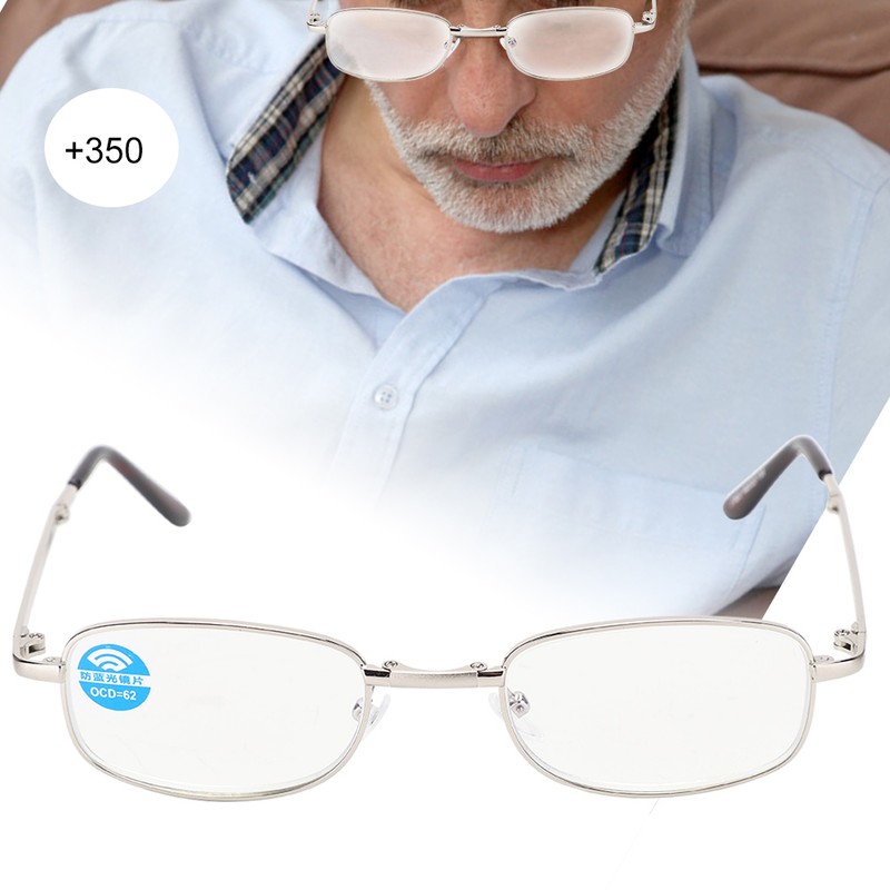 Folding Metal Anti Blue Rays Presbyopic Glasses Visual Fatigue Relief