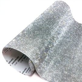 15.7 X 9.5 Inch Silvery Self Adhesive DIY Rhinestones Stickers Sheet, Crystal Stickers for DIY Craft Decoration with 19440 Pcs Shiny Gemstone