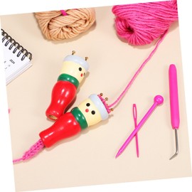 Kisangel 4Pcs Wooden Knitting Dolls Craft Kit DIY Weaving for Beginners Includes Accessories for Easy Use for Present for