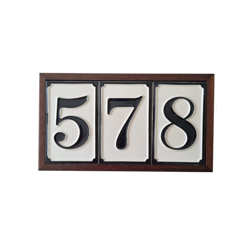 Hand Painted Italian Ceramic House Numbers Simple Design Tile Size