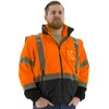 Majestic Glove 75-1384/M High Visibility 8-in-1 Waterproof Jacket, Orange/Black, Medium