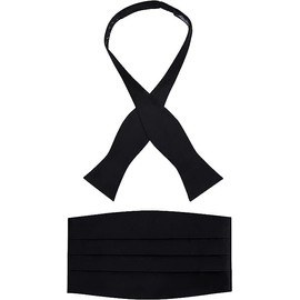 Juego de pajarita y pajarita de seda 100% para esmoquin, boda, evento de corbata negra, seda de 16 mm, caja de regalo, Negro -, Talla única