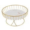 Round Fruit Basket Large Capacity Hollow Metal Fruit Bowl Stand