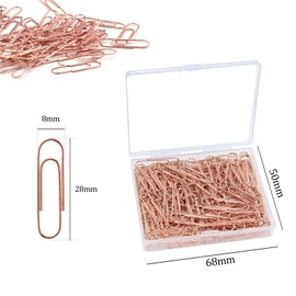 SUpoetry Pack of 240 Paper Clips, Office Clips, Metal Paper Clips, Paper Clips, Rose Gold, for Office, School and Personal Use, Office Supplies, with Plastic Box