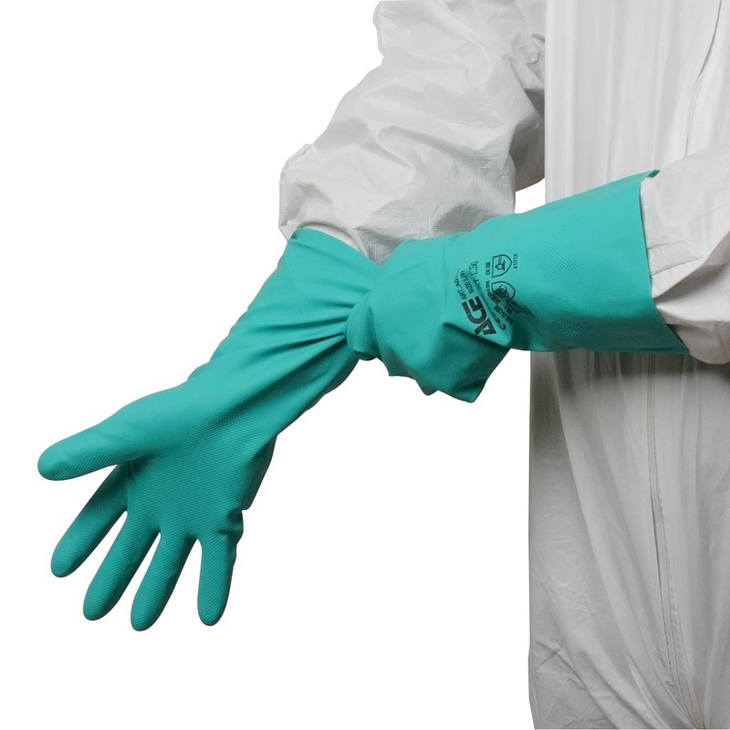 ACE AG7470 Nitrile Chemical Resistant Gloves, Solvent Guard, L Size