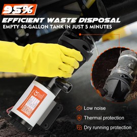 RV Macerator Pump 12V, 12GPM Self-Priming Macerator Pump for RV Kit with Storage Box and Hose, Suction 3.2 FT RV Sewer Pump System for Camper