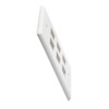 NavePoint Snap-in Keystone Jack Flush Mount Wall Plate, ABS, 6-Port,