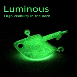 QualyQualy Underspin Jig Heads Glow Luminous Fishing Jigs with Blade Spinner 10g(3/8 oz) 10pcs