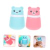 Vaguelly 2pcs Powder Puff Case Cartoon Bear Shape Powder Container
