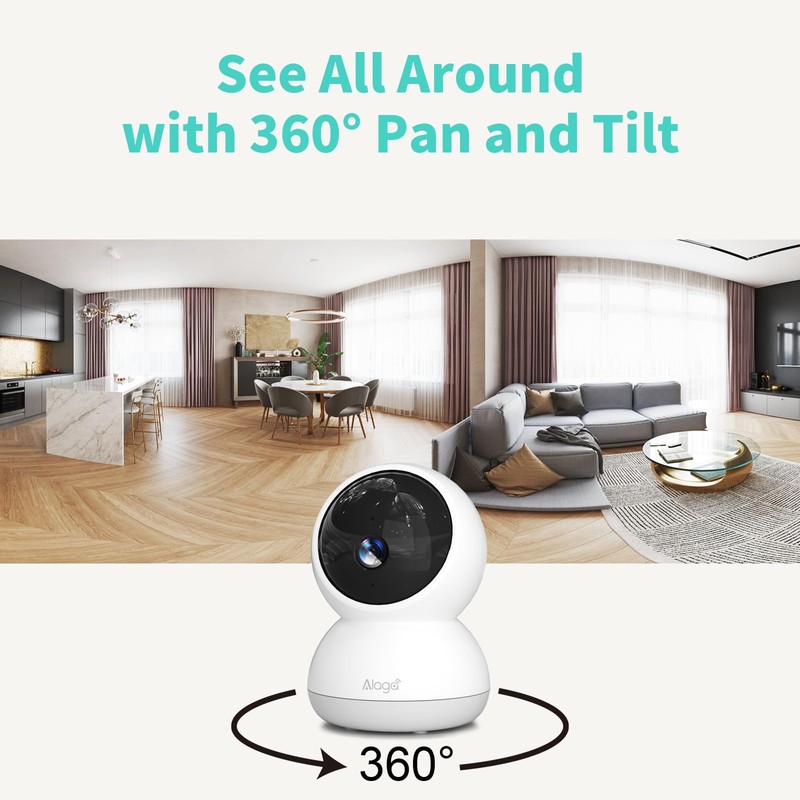Alaga Security Camera for Home 3K, 5G and 2.4G WiFi,360°