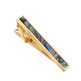 Rockyu Men's Tie Clip, Stylish, Stylish, Silver Simple, Brass, Cufflinks, Suit Accessories, Gift Box Included, Christmas, Wedding, Gift, Copper, Shell