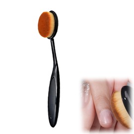 FsGrg Nail Dust Brush, High Density Bristle, Soft Oval Head, Black Handle, Ergonomic, Multifunctional, Easy to Clean, Strong and Durable, 1 Pack