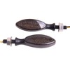 MotorToGo Black LED Motorcycle Turn Signal Blinks mini Torpedo Oval