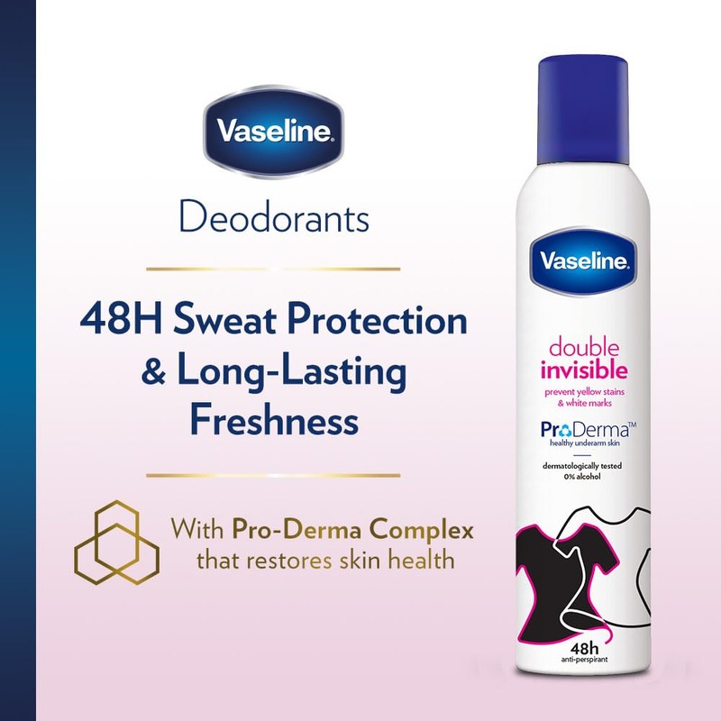 Vaseline Double Invisible Antiperspirant for Women 250 ml | 48h