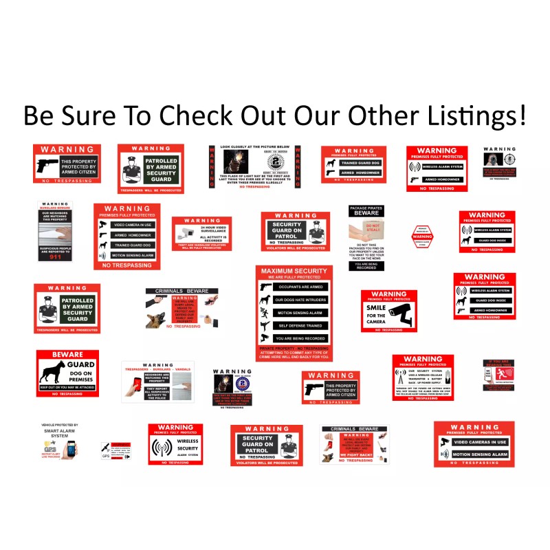 Unbranded Vehicle GPS + Car Alarm System Warning Stickers /