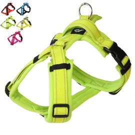 【Hakusan】 Zero Harness Mesh Series,Dog Harness, Padded, Adjustable,No Pull Design, Safety,Japanese Brand,Small Dog,Medium Dog, (Mesh/Lime×Yellow, XXS)