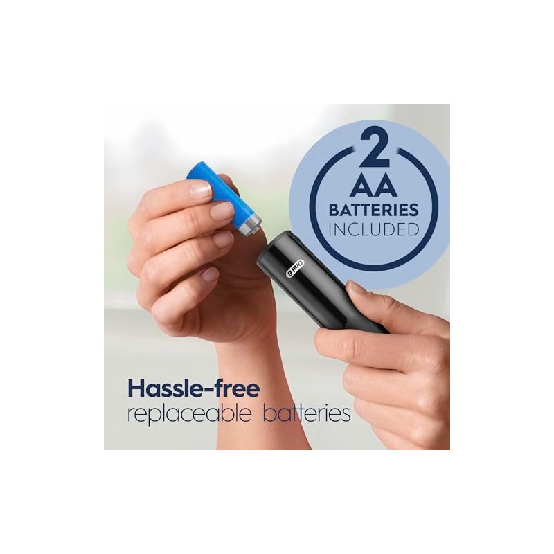 Oral-B Pro 100 CrossAction, Battery Powered Toothbrush, Black, 1 Count