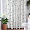 KAIRA Classic Blue and White Floral Pattern Shower Curtain with