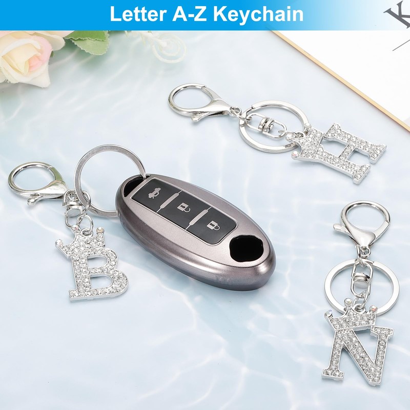 [PATIKIL] Initial Letter Key Chain Letter S Crown Desert Charm