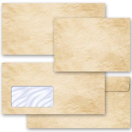 25 Envelopes (No Window) Colourful, Old Style DIN Long (220 x 110 mm) Paper-Media