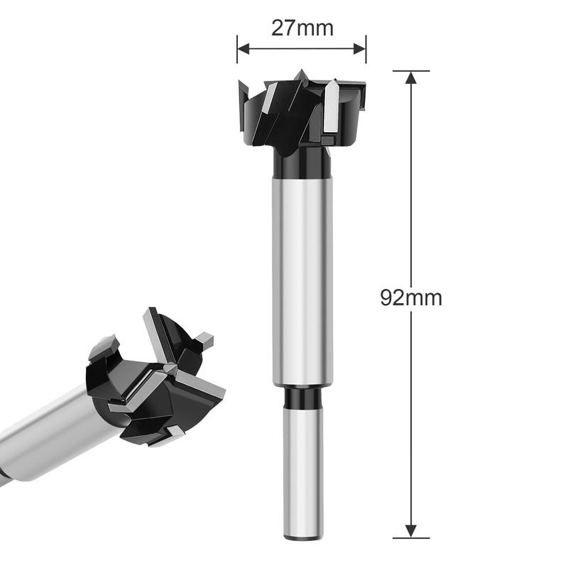 hsawbit 27mm forstner drill bit, Triple-Flute Carbide Tipped Forstner Bit