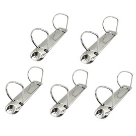 D Shape Ring Binder Mechanism, 2 Ring Metal Ring Binder Paper Storage Accessories for Textbook, Folder, Papers (Pack of 5)