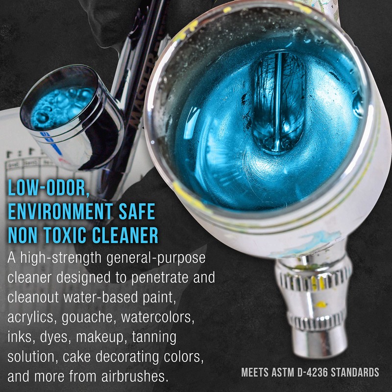Master Airbrush Cleaner, 16-Ounce Pint Bottle - Fast Acting Cleaning