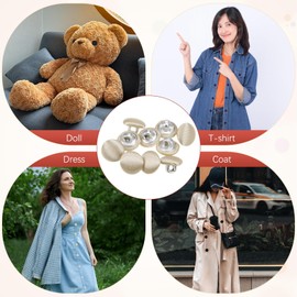 TIXIPEM Cover Button Kits 10mm/ 0.4 Inch [10pcs] - Fabric Button Maker Covered Metal Use for Hat Replacement & Repair Jeans & Blouse & Sewing & Crafts Making DIY Lovers - [Khaki]