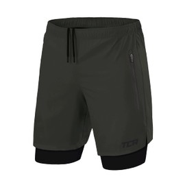 TCA Ultra Men's 2-in-1 Running Shorts with Integrated Compression Shorts and Zip Compartment, xxl