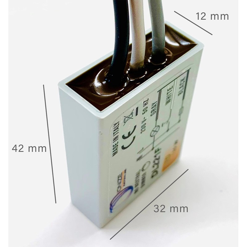 IONIZE DL221F Push Dimmer Without Neutral, 130 W LED, Flush-Mounted,