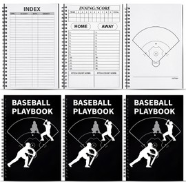 6 Pcs Baseball Playbook Notebook Gift Field Diagrams 8.5 x 5.5''