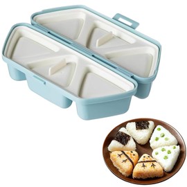 Yeanifeana 6 in 1 Sushi Mold for Onigiri Rice Balls, Non-Stick Triangle Press Maker with Cavity Design, Reusable Tools for Seaweed, Cilantro & Sushi